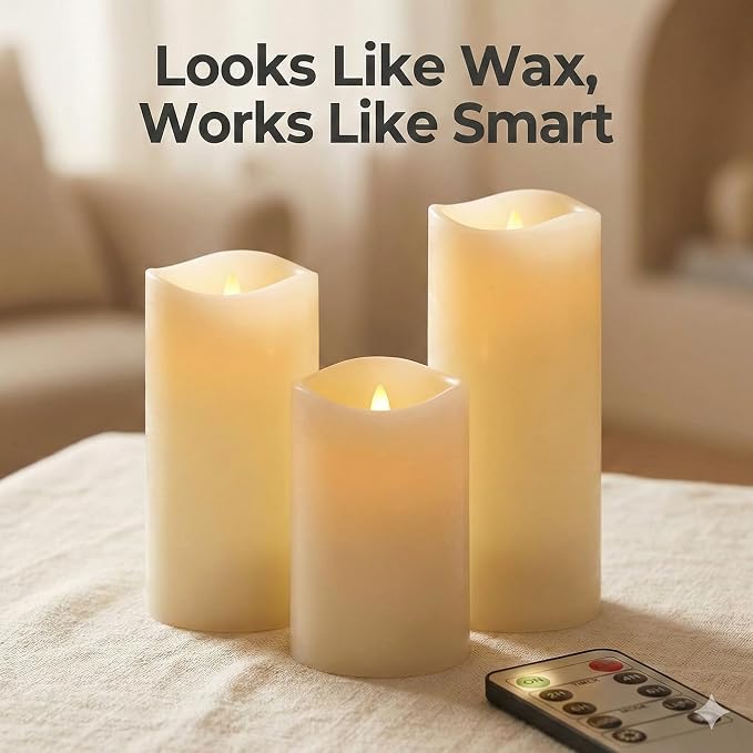 Set of 24 Slim Outdoor LED Candles, Battery Operated Flickering Fake Candles - Image 6