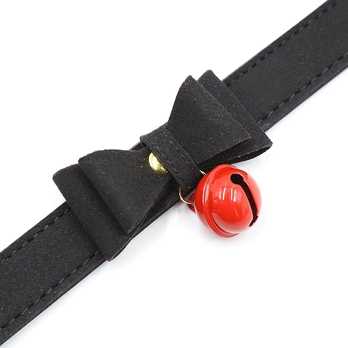 Bell Choker Collar Necklace Lolita Bow Collar Cat Kitty Velvet Necklace