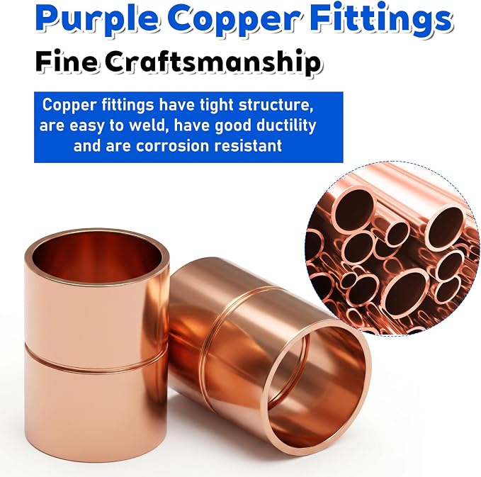 5/8 Inch Straight Copper Fittings 10 Pcs Copper Pipe Welding Joint Pipe - Image 3
