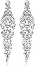 mecresh Flower Teardrop Bridal Wedding Dangle CZ Earrings in Silver/Gold Tone for Women Girl Bride Gift …