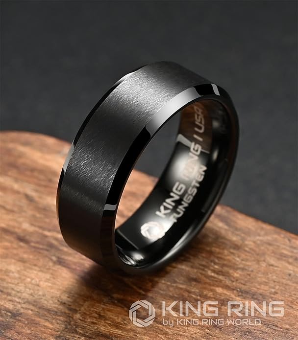 King Ring Tungsten 4/6/8/10mm Rings – Super Polished Matt Finish Tungsten Rings – Designed in USA