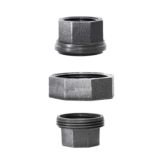 1/2" Industrial Malleable Cast Iron Union, Home TZH 4 Pack 1/2" Female Pipe - Image 3