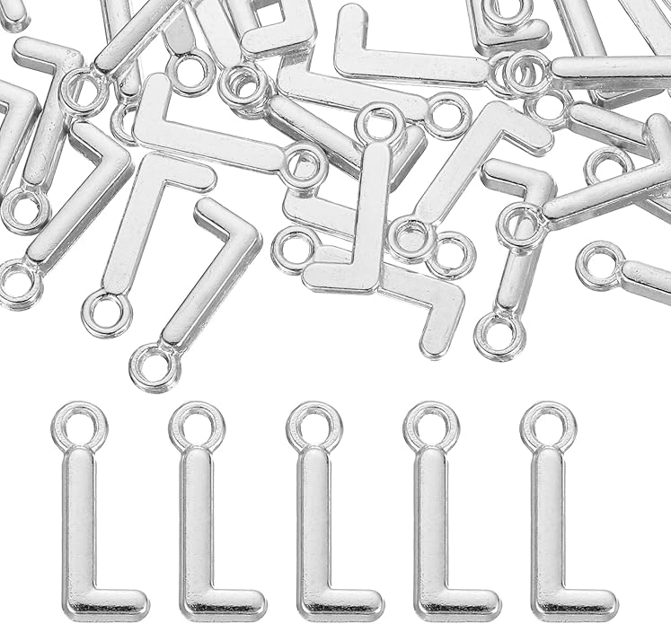 uxcell Letter Charm, Alloy Letter Initial Alphabet Charm for DIY Crafts Jewelry Making Bracelet Earrings Necklace