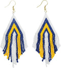 INK+ALLOY Game Day Earrings for Women, Luxe Beaded Fringe Earrings for Football Gameday Outfits, Handmade Jewelry for College Students, Team Gifts, Teachers, Football Moms