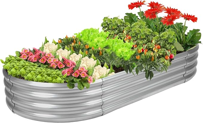 Rakukiri Raised Garden Bed GRS Certified Galvanized Planter Box Outdoor by RaisedGardenBed