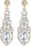 mecresh Women's Alloy Teardrop Crystal Chandelier Dangle Earrings