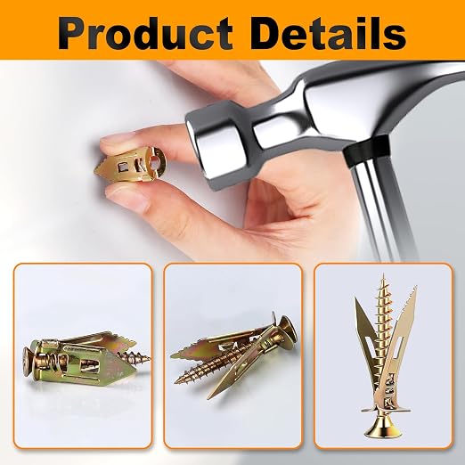 50 Set Self Drilling Drywall Anchors and Screws, Dry Wall Anchors Heavy Duty - Image 2