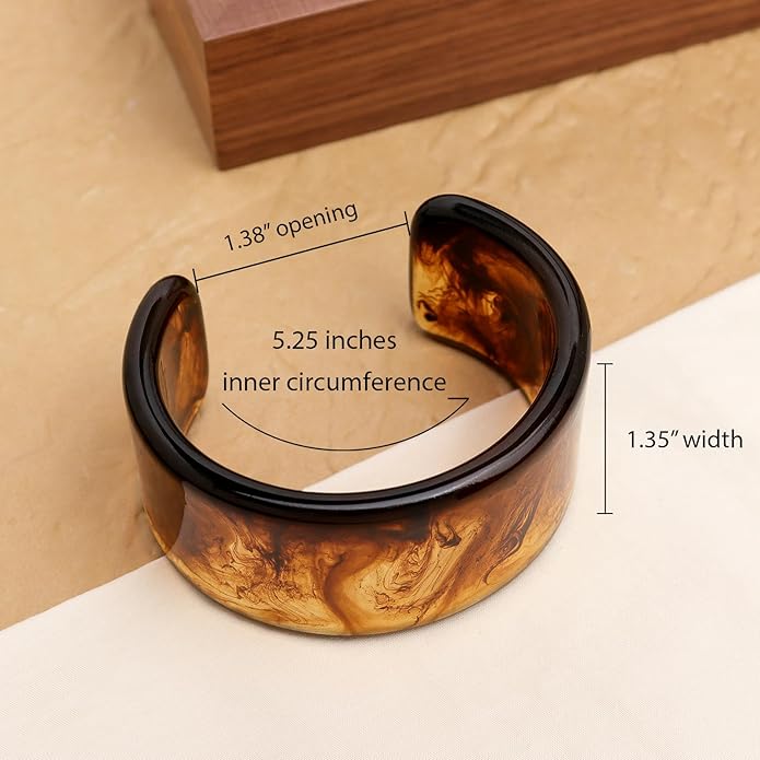 Chunky Resin Wide Bangle Bracelets for Women, Trendy Statement Minimalist Acrylic Bracelet Prom Holiday Jewelry Gift