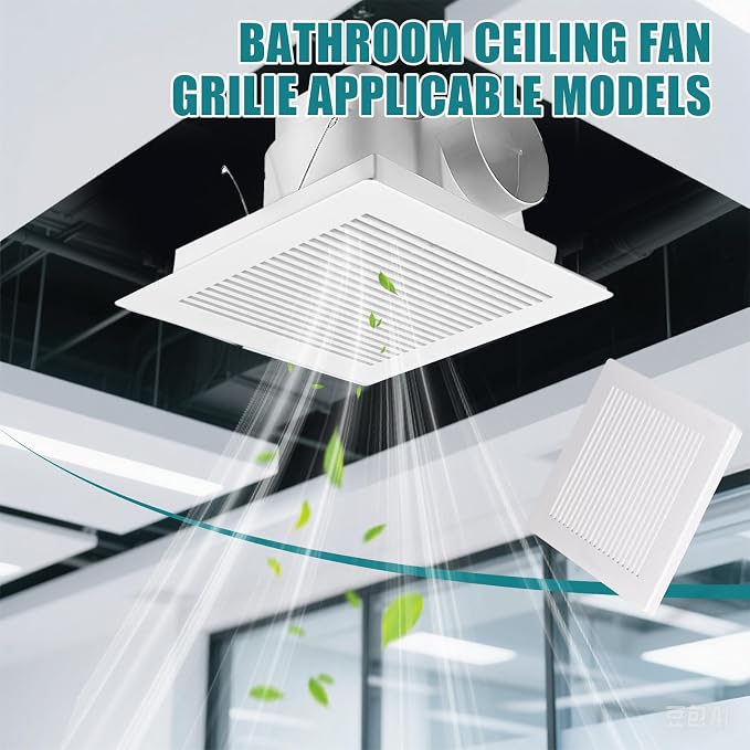 ( 2-Pack 9" BP90 Spring Bathroom Exhaust Fan Cover 9-1/4" x 9" Vent Cover - Image 4