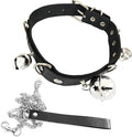 Gothic Heart Pendant Choker Necklace with Chain, Black Leather Collar, Silver Metal Hardware