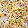 100pcs Cute Slime Charms Mixed Set Resin Flatback for DIY Craft Making and Ornament Scrapbooking Beads Assorted Candy Fruit Cake Resin Ornament Kit Making Supplies