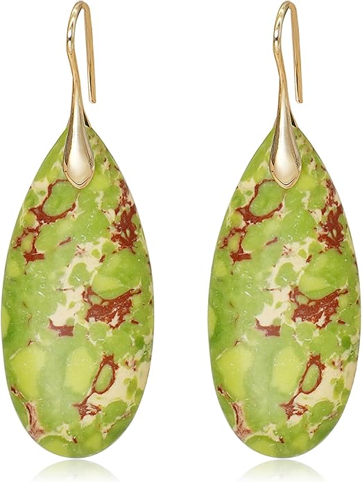 Natural Stone Earrings Waterdrop Stone Dangle Earrings for Women