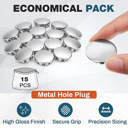 Hicarer 15 Pack Fit 7/8" Hole Metal Hole Plugs, Fit 1/2" Knockout, - Image 6