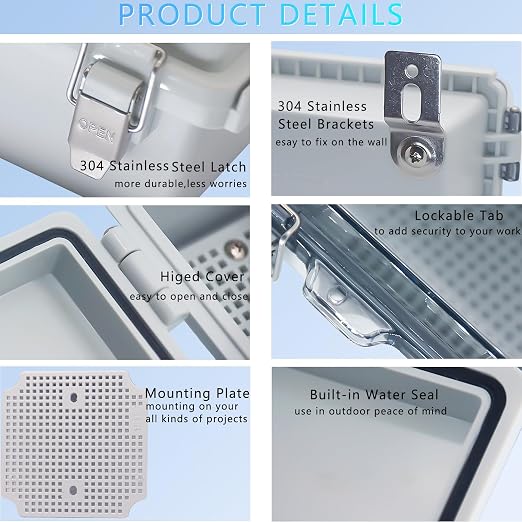 Junction Box, Outdoor Electrical Boxes Waterproof IP67 ABS Plastic Project Box - Image 3