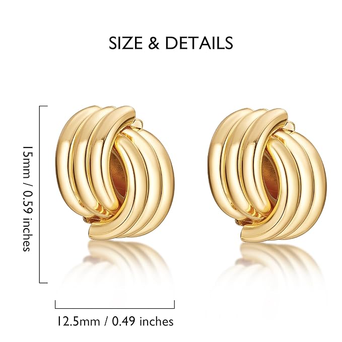 Statement Drop Earrings, Chunky Knot Link Design, Geometric Dangle Fashion Jewelry for Women