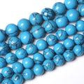 46PCS 8mm Natural Stone Beads Blue Turquoise Round Loose Gemstone Beads for Jewelry Making DIY Bracelet Necklace 15 Inch,Energy Stone Healing Power