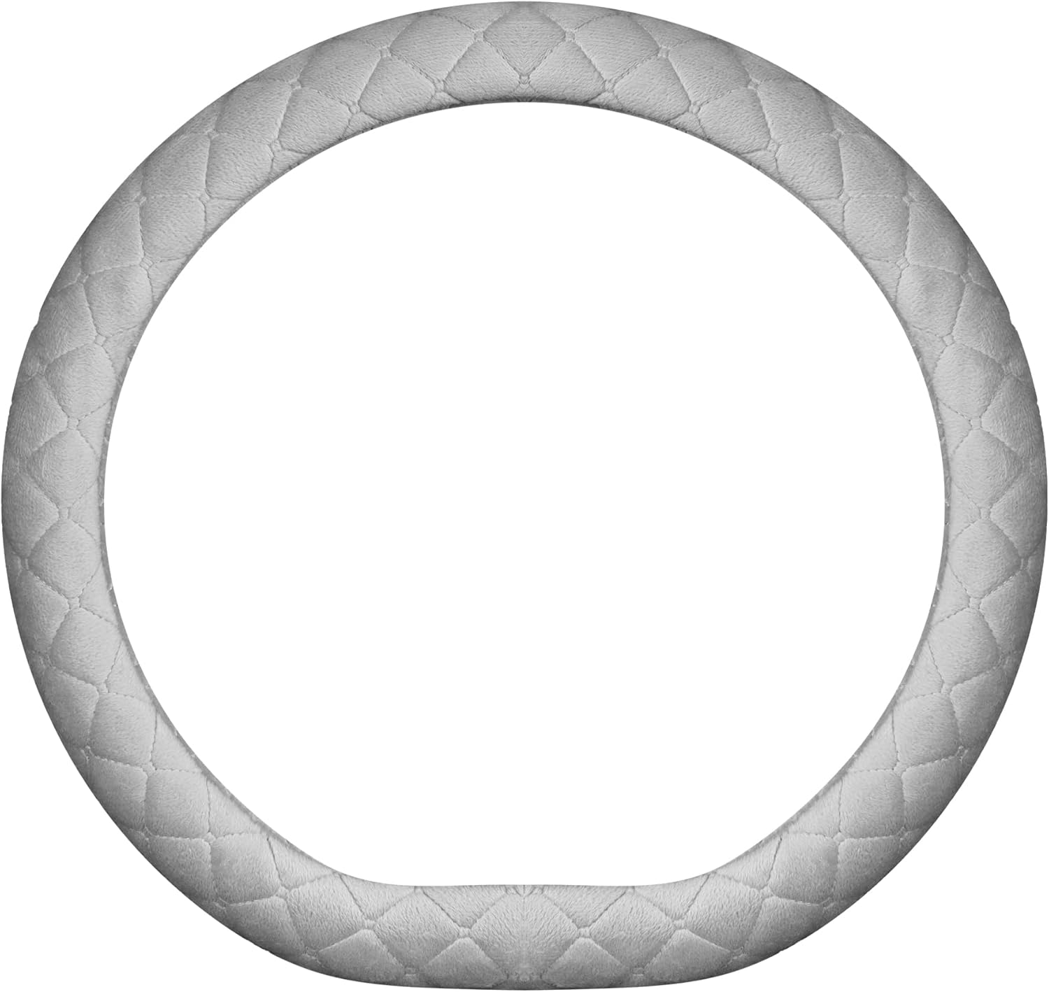 Soft Car Steering Wheel Cover for Sedan, SUV, Warm Luxury Velvet, Odorless, Universal, Anti Slip, Summer Winter, Gray, D Shape(Flat Bottom)