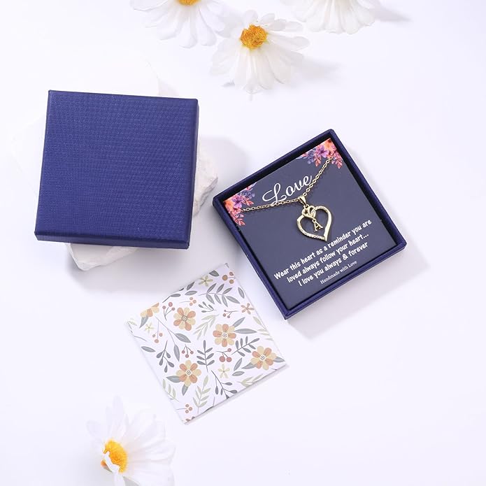 STORUP Valentines Gifts for Her Teen Girls - Heart Initial Necklaces for Women Girls, 14K-Gold-Plated CZ Initial A-Z Heart Necklaces for Teen Girl Jewelry Valentines Gifts for Women Mom Wife Sister