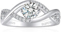 Elspeth 925 Sterling Silver Engagement Ring for Women Oval/Radiant/Pear/Princess/RoundCut Cubic Zirconia Promise Ring Size 4-10