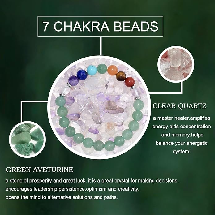 Strong Healing Crystal Bracelet 8MM Genuine Stone Bracelet Lucky Beaded Bracelet Chakra Bracelet 6.5 inch Positive Energy Inspirational Gifts for Women Mom