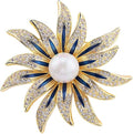 Brooch Pins for Women Girls Fashion Flower Crystal Rhinestone Pearl Jewelry