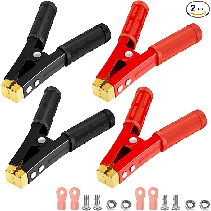 Battery Charger Clamps 1000A 2 Pair, Jumper Cable Clamps Pure Copper, Jumper by XIOGZAXI