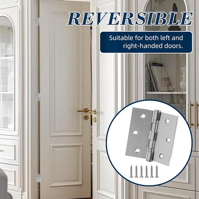 3 Pack 3.5 Inch x 3.5 Inch Door Hinges - Image 4