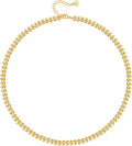 Aobei Pearl 18K Gold Plated Paperclip Chain Choker Satellite Chain Freshwater Cultured Biwa Pearl Pendant Necklace Dainty Jewelry for Women