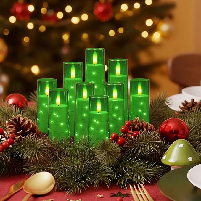 Raycare 9 Pcs Flameless Battery Operated Pillar Candles - Image 4