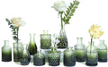 UPBUD Green Glass Bud Vases Set of 12, Mini Flower Vase by UPBUD