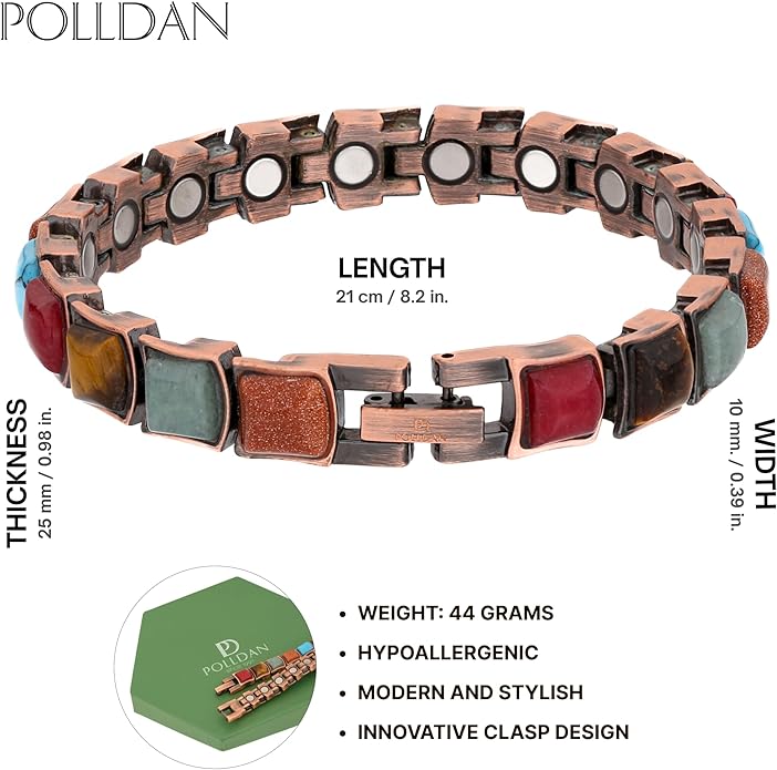 Copper Bracelets for Women - 6200 Gauss Power | 3X Strength Copper Bracelet | Magnetic Bracelets for Women - Adjustable Fit | 99.99% Pure Copper Bracelet for Women | Stylish Copper Jewelry