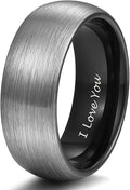 TRUMIUM 4mm 6mm 8mm Tungsten Rings for Men Women Engagement Wedding Band Brushed Black Comfort Fit Size 4-15