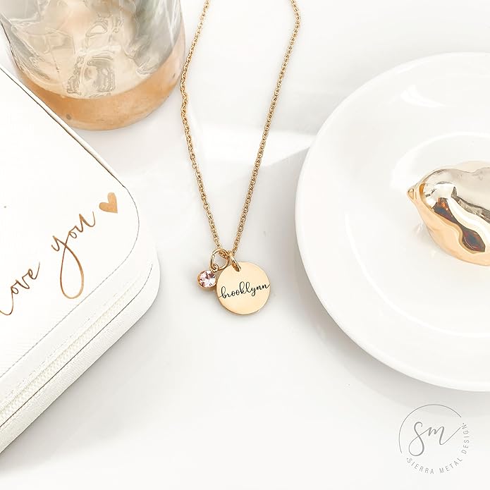 Personalized Birthstone Necklace | Custom Name Necklace | Girlfriend Gift | Friend Necklace for Women | Kinsley Birthstone Necklace Custom KINSLEY-BS-DISC