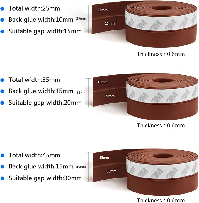 TAROSE Weather Stripping, Silicone Door Seal Strip Door, 16 Feet Long, Adhesive - Image 2