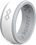 Rinfit Silicone Rings for Men 9mm Wide, 2mm Thick - Mens Rubber Wedding Bands - Infinity Ring with 2 Layers - Patented Design