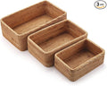 Natural Rattan Fruit Storage Baskets Rectangular Woven Wicker Box by DECRAFTS