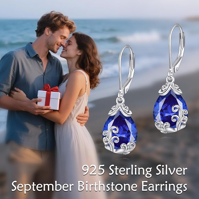 POPLYKE Celtic Filigree Teardrop Drop Dangle Earrings Sterling Silver Leverback Earrings Jewelry for Women