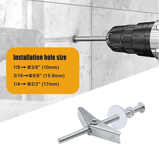 weideer 192Pcs Toggle Bolts 1/8" Heavy Duty Drywall Anchors and Screws - Image 7