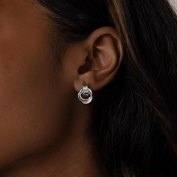 Gold Knot Earrings for Women Trendy Stud Earrings Chunky Statement Drop Dangle Earrings Lightweight Hypoallergenic Jewelry Women Christmas Gifts