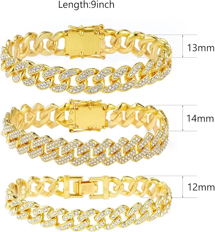 14K Gold Plated Ankle Bracelets for Women Cuban Link Anklets Plus Size Silver Ankle Bracelet Layered Link Anklet Set Rhinestone Bling Anklets Silver Jewelry for Women Gift Set