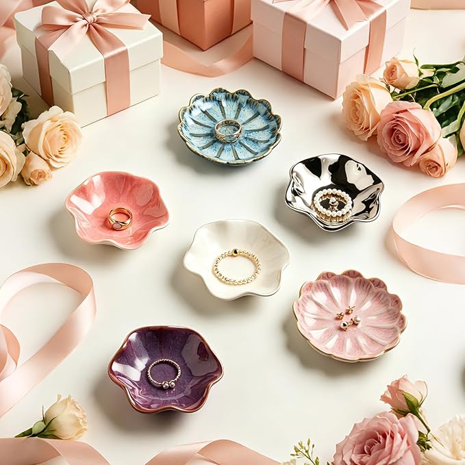 BEUNAIZER Galaxy Purple Jewelry Dish Tray, Ring Dish, Ceramic Trinket Tray - Image 5