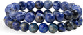 Bivei Natural Gemstone Semi Precious Healing Crystals Handmade Stretchy Round Beads Bracelet,Stocking Stuffers for Women Enhance Positive Energy