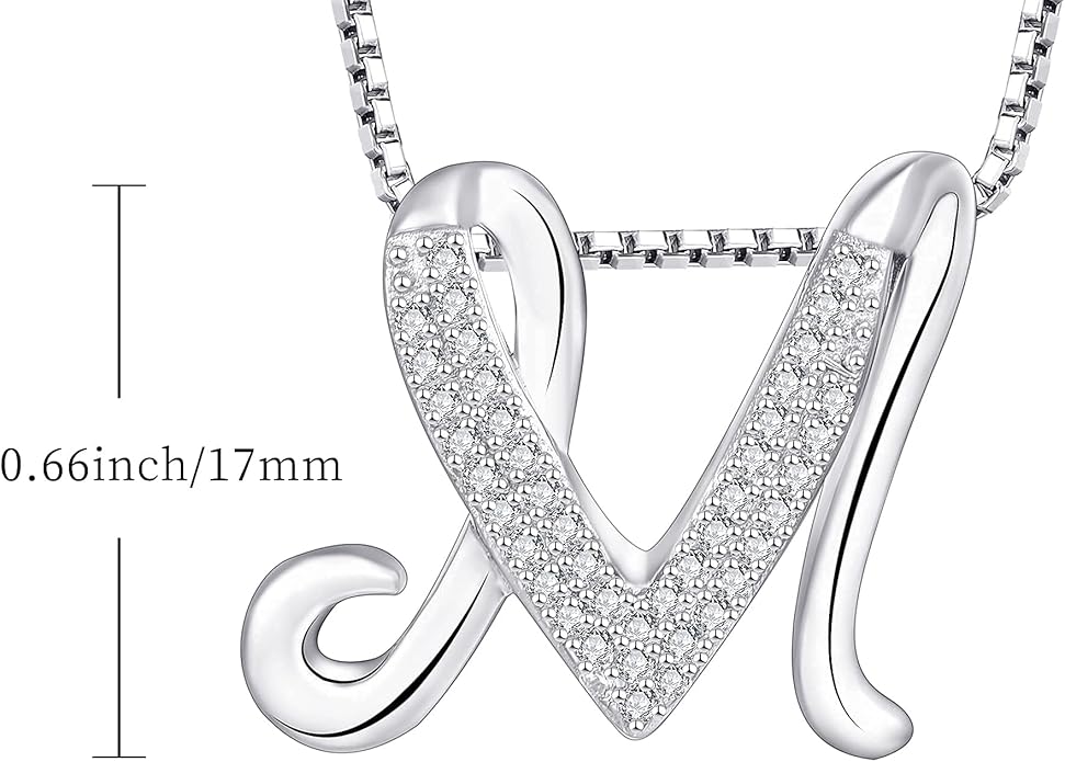 STARCHENIE Initial Necklace for Women 925 Sterling Silver Letter A-Z Pendant 26 Alphabet Jewelry