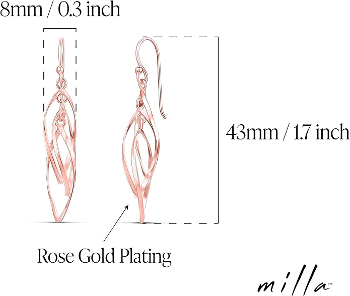 MILLA Teardrop Earrings - Designer Silver Statement Earrings or Gold Dangle Earrings for Women Trendy Upscale Dangly Earrings