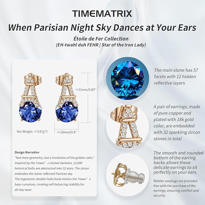 Alphabet Earring for Women, 18K Gold Plated Brass with Cubic Zirconia.