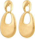 Chunky Gold Earrings for Women - Hammered Gold Plated Dangle Drop Jewelry Gifts