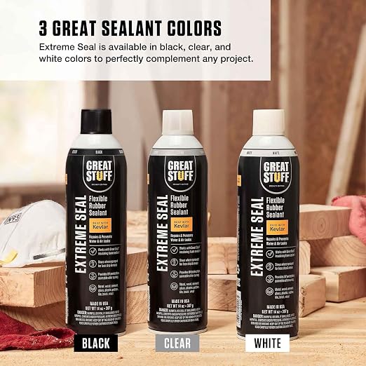 Great Stuff Extreme Seal Flexible Rubber Sealant Black 14 oz Aerosol - Image 5