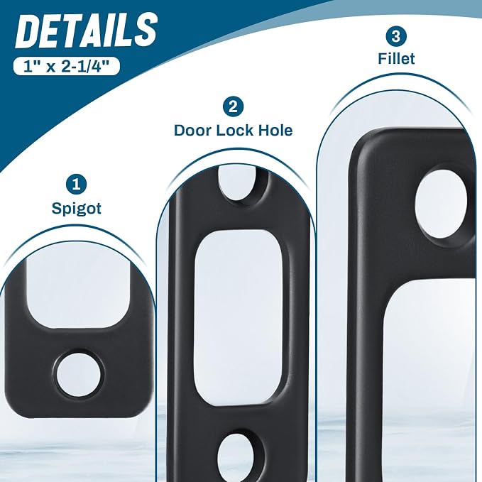 Blulu 16 Pcs 1" x 2-1/4" Door Deadbolt Strike Plate - Image 3