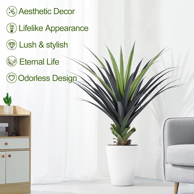 4ft Artificial Spiked Agave Plant, 48inch Faux Agave Plants Indoor Realistic - Image 2