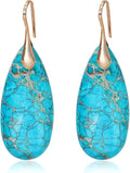 Natural Stone Earrings Waterdrop Stone Dangle Earrings for Women
